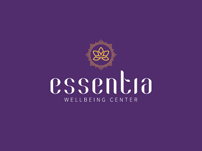 Essentia Wellbeing Center Brand Identity 5 elements brand identity branding essentia flower healing logo peaceful pure purple therapy wellbeing center