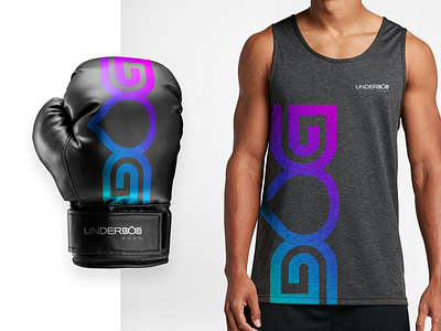 Underdog Boxn Gym Collateral boxing boxing glove brand brand icon brand identity bright collateral colourful colours dog identity logo logomark negative space tanktop underdog