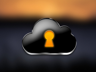 Secure Cloud Logo / Icon black cloud glass icon iron logo metal safety secure seriouse strong yellow