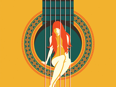 The Muse after hours guitar muse music poster screenprint woman