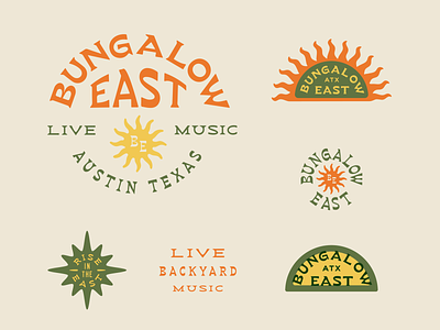 Bungalow East branding bungalow east illustration logo star sun typography