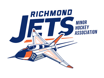 Richmond Jets Logo avro arrow canada custom hockey ice hockey jet logo minor hockey sports typography