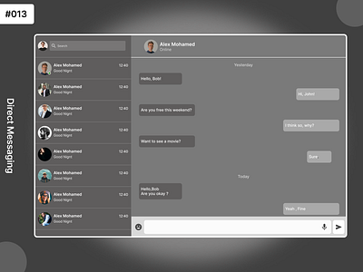 Direct Messaging/Dailyui/013