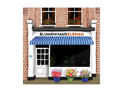 Blumenhaus Elenau illustration blumen blumenhaus flat florist germany hamburg illustration minimal