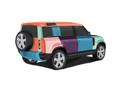 Land Rover Defender illustration camp car colors defender design illustration land rover outdoor suv