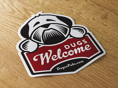 Dugs Welcome bar beer charity dog drink dug non profit pub scotland scottish sign sticker