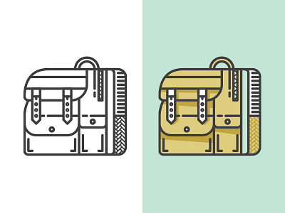 Basic Backpack vector illustration flat sketches