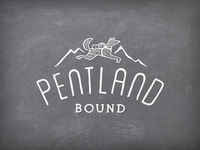 Pentland Bound dog hand hiking lettering logo walking