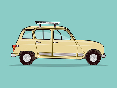 Renault 4 car classic illustration renault retro vector