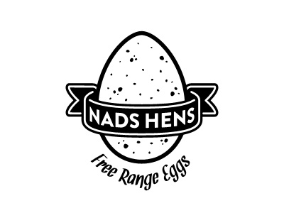 Nads Hens branding carton chicken chicks country egg eggs farm free logo organic outdoors poultry range retro ribbon