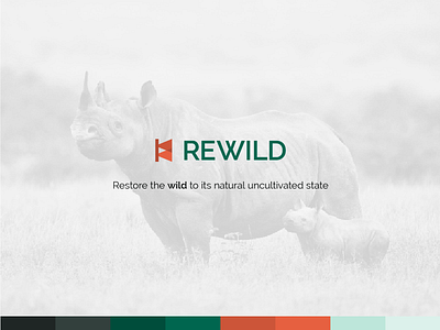 Rewild, brand animals brand branding conservation endangered green logo nature red rewild wild