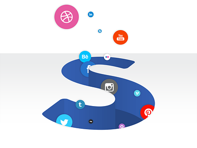 36 days of type: S is for SOCIAL NETWORK depth icons illustration lettering s social social network type typography vector