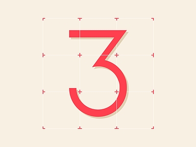 36 days of type: 3 is for RULE OF THIRDS 3 geometry graphic design grid illustration lettering rule of thirds type typography vector