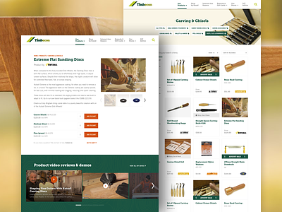Timbecon redesign for Clue Design crafts e-commerce product detail product list tools ui ux web design wood woodworking