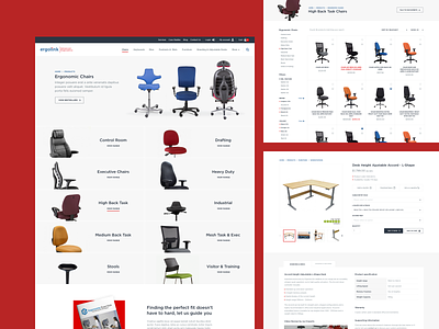 Ergolink UX/UI design ecommence ergonomics furniture online shopping ui ui ux web design