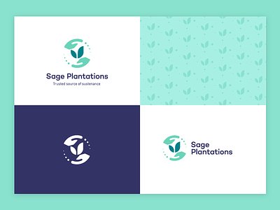 Sage Plantations visual identity branding hands leaf logo motions natural nutrition pattern rotation