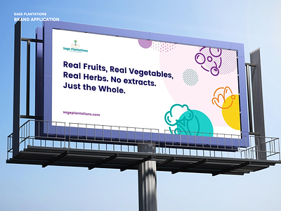 Sage Plantations Brand application billboard icons mockup natural nutrition shapes supplements vector art