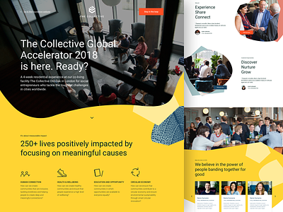 The Collective Foundation UX/UI co-living entrepreneur landing page onepager ui ux design web design