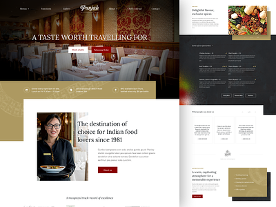 UX/UI design for Punjab Indian Restaurant foodie homepage indian landingpage restaurant ui ux web design wordpress