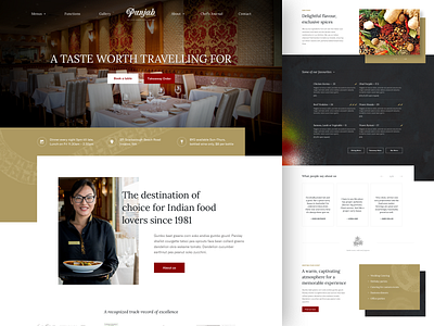 UX/UI design for Punjab Indian Restaurant