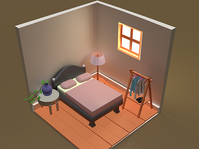 Minimalist and modern 3D designed bedroom 3d 3d design bedroom blender design graphic design house light minimal modern room sunlight