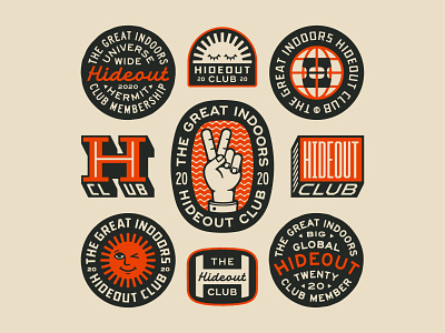 The Hideout Club art badge branding design dribbble graphic design hideout identity illustration lockup logo typography