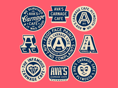 Ava's Carnage Cafe II art baby badge branding design dribbble graphic design identity illustration logo patch portfolio typography