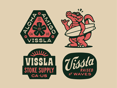 Vissla Badges badge branding design graphic design identity illustration logo surf typography vector