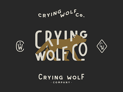 Crying Wolf Co. branding graphic design identity illustration logo mid century monogram typography wolf
