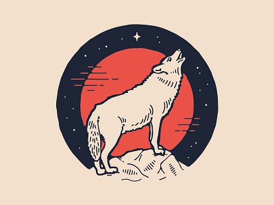 Singing Sands Wolf badge branding drawing dribbble graphic design handdrawn identity illustration lockup logo marks wolf