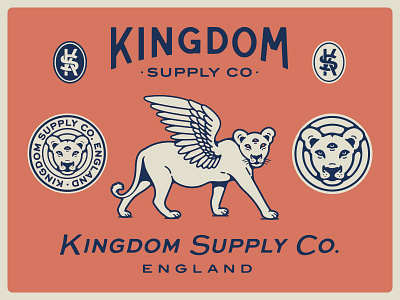 Kingdom Supply Co. badges branding graphic design identity illustration lion logo monogram typography