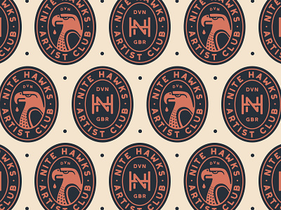Nite Hawks Badges badge branding graphic design hawk identity illustration logo monogram pattern typography
