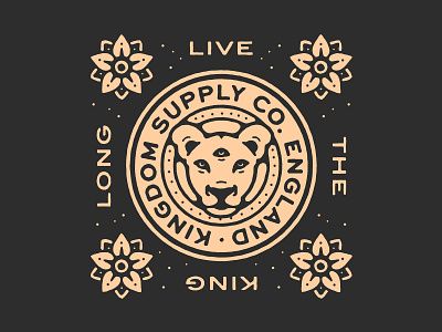 Kingdom Supply Co (Archives) apparel art badge brand branding design drawing dribbble graphic design hand drawn identity illustration lion lockup logo marks portfolio simba typography
