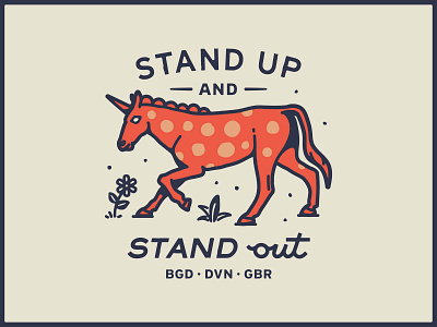 Stand out. art badge brand branding design drawing dribbble graphic design handdrawn identity illustration lockup logo marks portfolio typography unicorn vector