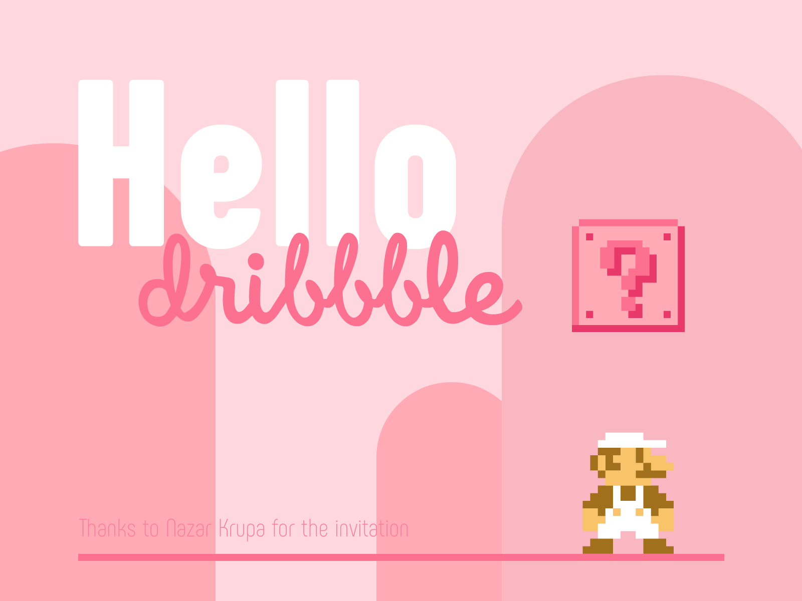Hello Dribbble 2d animation game illustraion mario vector