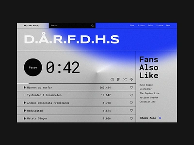 Mutant Radio blur blurred boldmonkey brutalism dark gradient listern music music player pause player sound web webdesign webdesigns