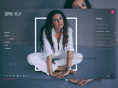 Sophie Villy Home page clean design inspiration landing mobile music player sophie ui ux villy web