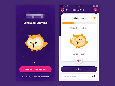 Language Learning App app language ios learning owl ui userinterface ux