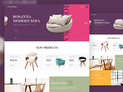 Furniture Website color colour e commerce ecommerce furniture landing product shop sofa store web website