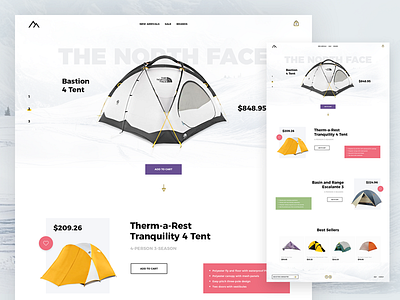 Camping camp design e commerce landing product shop ui ux web website
