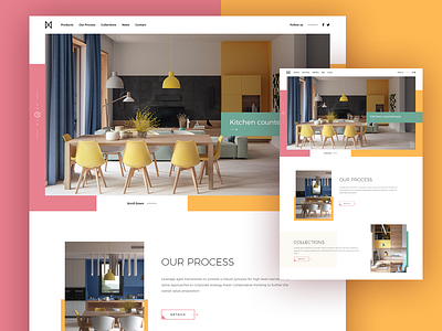 Interior - Landing Page clean color colour kitchen interior landing ui uidesign ux