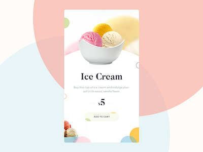 Food UI app color colour food ice cream landing prdouct shop ui ux