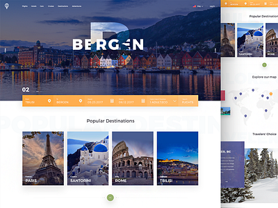 Travel booking clean color flight inspiration landing main travel ui ux