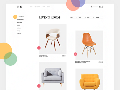 Furniture Collection color colour e commerce furniture landing product shop store ui ux web website