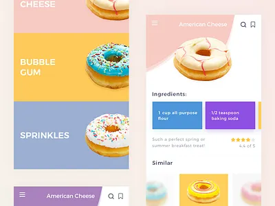 Donuts App app color design donut e commerce ios product ui uidesign ux