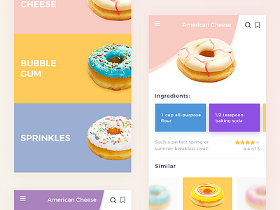 Donuts App app color design donut e commerce ios product ui uidesign ux
