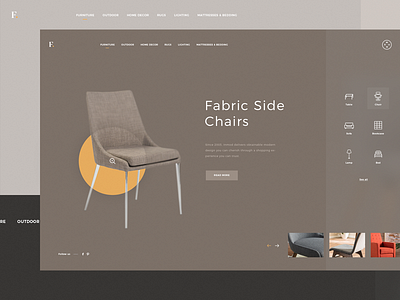 Furniture Website color colour e commerce furniture landing product shop store ui ux web website