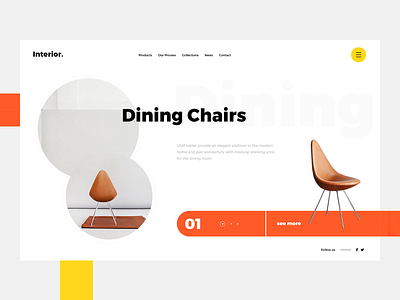 Intererior. chair clean color colour furniture interior landing ui uidesign ux