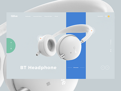Headphone UI color e commerce giga headphone headphones landing product shop store tamarashvili