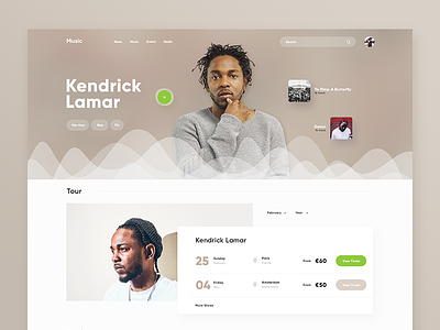 Music UI album artist landing music play player playlist spotify web